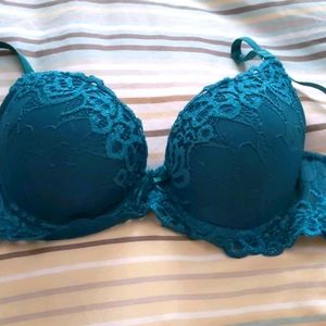 Teal lace bra